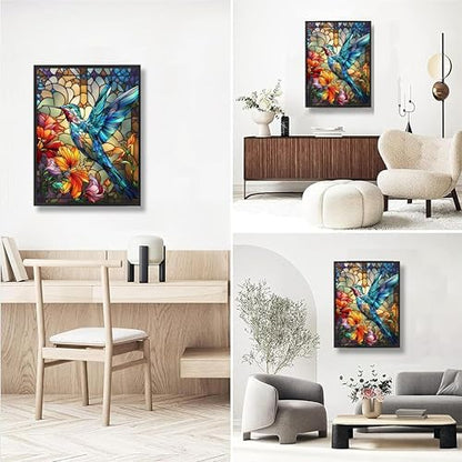 Hummingbird Paint by Numbers for Adults with Framed Canvas - Wooden Easel - Image 7