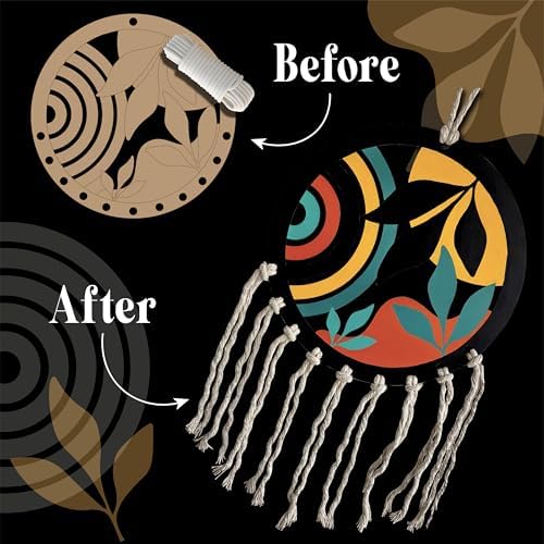 Unwynd Boho Wall Art Paint & Knot Craft Kit for Adults Macrame wall Decor - Image 6