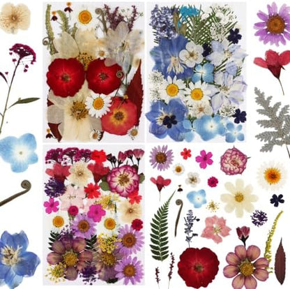 105 Pcs Dried Pressed Flowers for Resin,Bulk Natural Real Dried Flowers by NESCCI