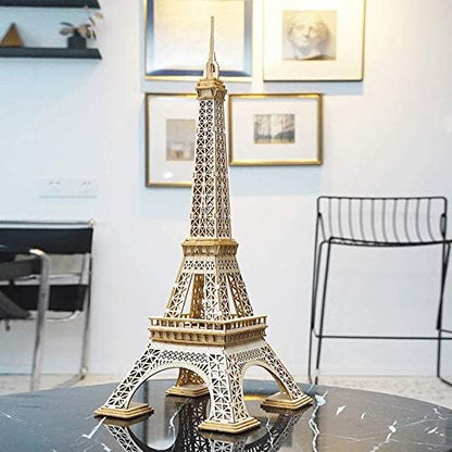 ROBOTIME Assembly Famous World Architecture Eiffel Tower Exquisite Wood Craft Kits for Kids Best Model Kits and DIY Arts Projects for Adults - Image 2