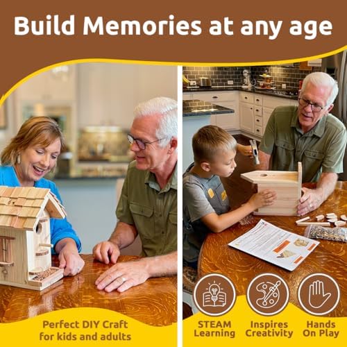SparkJump Premium Wooden Bird House Kit - Build it Yourself Birdhouse - Birdhouse Kits for Adults to Build - Woodworking Adult Crafts & DIY Bird House - Image 6