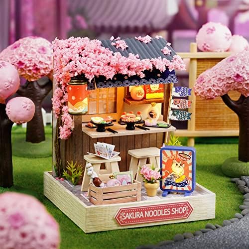 CUTEROOM DIY Doll House Miniature Furniture Wooden House Kit with Dust Cover & LED Light and Accessories - New Three Styles QT Series Dollhouse (QT041) - Image 3