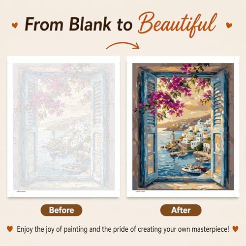 AUKELHJ Paint by Numbers Kit for Adults Beginner, Window View, 16x20 inch - Image 4