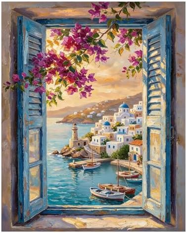 AUKELHJ Paint by Numbers Kit for Adults Beginner, Window View, 16x20 inch by Unknown