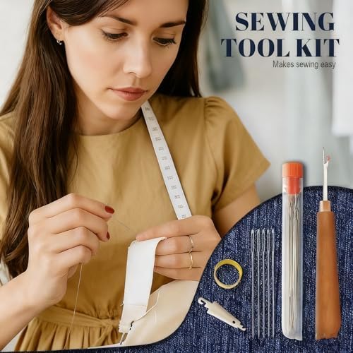 37PCS Big Eye Steel Sewing Needles Kit,5 Size Steel Needles for Hand Sewing Kit Stainless Needle for Adult,Portable Sewing Needles,Beginner-Friendly (37PCS) - Image 6