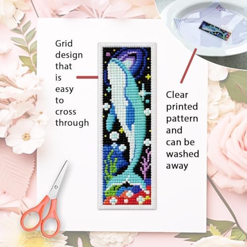 ORIGACH 6 Set Cosmic Ocean Cross Stitch Bookmark Kit for Beginner - Image 3