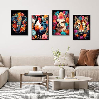 Camocin 4 Pack Framed Paint by Numbers Kit for Adults with Wooden Easel - Image 2