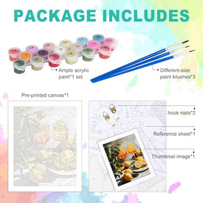 Paint by Numbers Kit for Adults, Lemon Number Painting, 16 x 20 Inch - Image 4