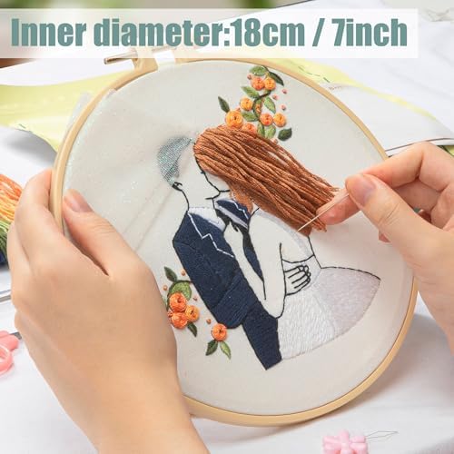LX LERMX Embroidery Kits for Beginners, Adult Starter Cross Stitch Kit Needlepoint Complete DIY Kit with Unique Patterns, Hoop, Colorful Threads, Tools, Step by Step Instructions & Video Tutorial - Image 4