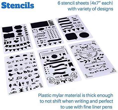 Perfect Planner Journal Supplies Kit - 32 Piece Set, Custom-Designed Supplies for Bullet Dot Journals and Planners, Includes Stickers, Stencils, Washi Tapes and Sticky Notes, by Wonderful Washi - Image 4