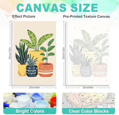 GEEHEIY Framed Paint by Numbers Kit for Adults, Potted Plants, 8 x 12 Inch - Image 3