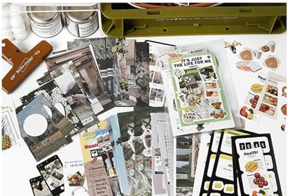Alideco 200pcs Vintage Scrapbook Supplies Pack for Art Journaling Bullet Junk Journal Planners DIY Paper Stickers Craft Kits Notebook Collage Album Aesthetic Cottagecore Picture Frames (jijingxingxi) - Image 4