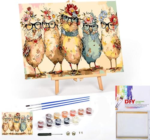 Meothan Framed Paint by Numbers Kits for Adults 12x16in with Wooden Easel by MeothanDiamondPainting