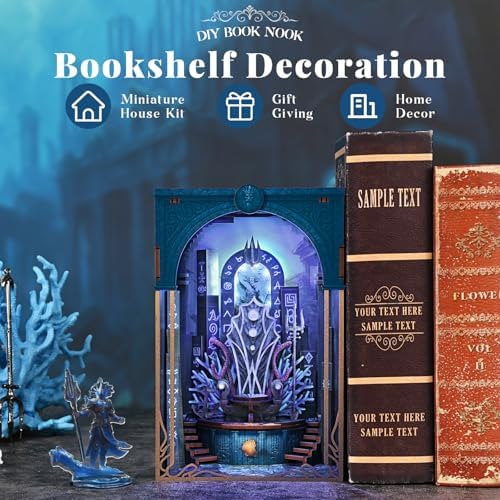 CCCDF Throne of Aqua Book Nook Kit, DIY 3D Wooden Puzzle with LED - Image 6