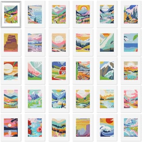 Xuhal 30 Pcs Small Diamond Art Kits for Adult Landscape Mini Diamond Art by Xuhal