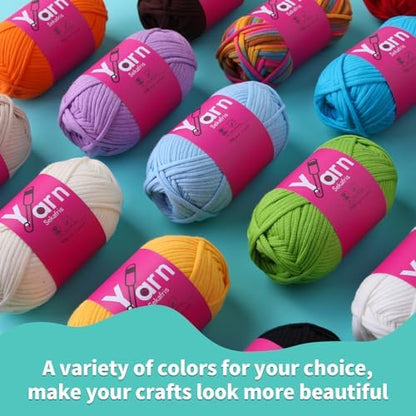 Beginner Yarn for Crocheting Cotton Crochet Yarn #4 Mixed Colors - Image 5