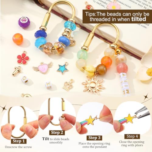 Sureio 594 Pcs Gold Brass Carabiner DIY Kit 20 Set Carabiner Bag Making - Image 5