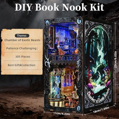 TOYQI Book Nook Kit, DIY Miniature Dollhouse Kit for Adults and Teens - Image 3
