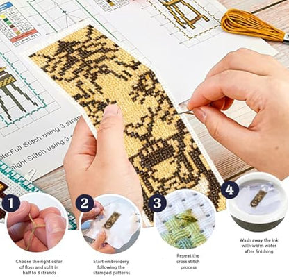 ORIGACH 6 Set Inspirational Scripture & Tiger Cross Stitch Bookmark Kit - Image 4