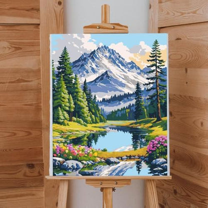 Lovepefe Mountain Paint by Numbers for Adults-Landscape Paint by Number on Canvas Without Frame, DIY Forest Scenery Oil Painting for Gifts Home Wall Decor 16x 20 Inch - Image 3