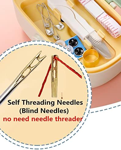 FKOG Portable Sewing Kit Basic, 135 Pcs Travel Sewing Supplies Repair Organizer with Self Threading Needles,Scissors,Measure Tape, Emergency Sewing Accessories for Adults, Beginners & Seniors (Green) - Image 2