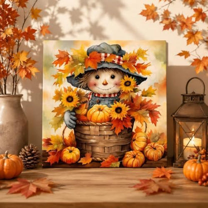Fall Paint by Numbers Kit for Adults,Scarecrow Paint by Number With Frame - Image 6