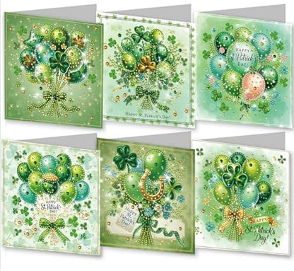 6Pcs St. Patrick's Day Greeting Card DIY Diamond Art Painting Greeting Cards Special Shaped Diamond Blessing Folding Card Kit Arts Crafts for Holiday Festival-Balloon by BAYUNOESparkDiamondCraft