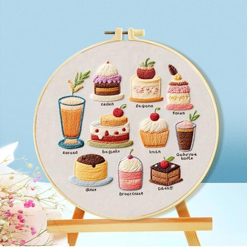 FEIYUENO 3 Sets Cake Pattern Embroidery Kit for Beginner Adults - Image 5