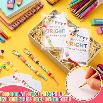 Suncalla 984 Pcs 24 Set Back to School Keychain Making Kit DIY Bead Craft - Image 4