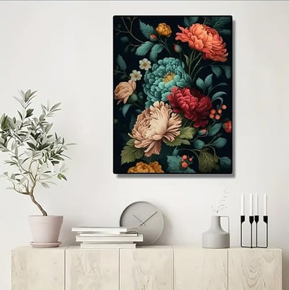 MaiMMaledy Paint by Numbers Kit for Adults Beginners Canvas Pictures with Framed Drawing Painting Acrylic Pigment with Wooden Triangle Easel Peony Flower 8Lx12W inch - Image 3
