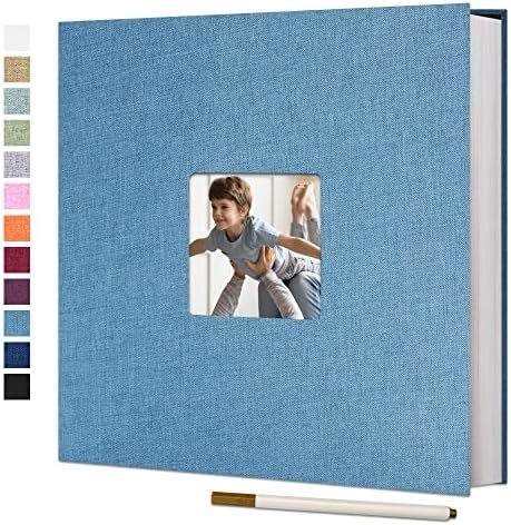 Vienrose Large Photo Album Self Adhesive for 4x6 8x10 10x12 Pictures Linen Scrapbook Album DIY 40 Blank Pages with A Metallic Pen by Vienrose
