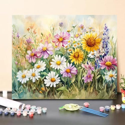 obterie Flower Paint by Numbers Kit for Adults Beginner Floral Oil Painting Kit Adult Paint by Number Kits on Canvas DIY Painting for Beginners Art by Numbers for Gifts Home Wall Decor 16x20 Inch - Image 2