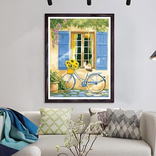 NDNXYXGS Cat Paint by Numbers Kits for Adults,Window DIY Painting Kit on Canvas,Bike Color by Numbers,Large Adult Paint by Number for Wall Decor and Gifts (Bike) - Image 7