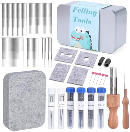 SOCNITC 70 Pcs 4 Sizes Felting Needles Tool Kit with Needle Felting Pad by SOCNITC