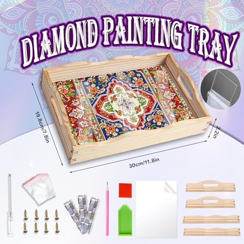 EWJRNSF Diamond Art Kits for Adults Wooden Serving Trays with Handles - Image 2