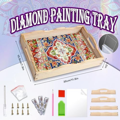 EWJRNSF Diamond Art Kits for Adults Wooden Serving Trays with Handles - Image 2