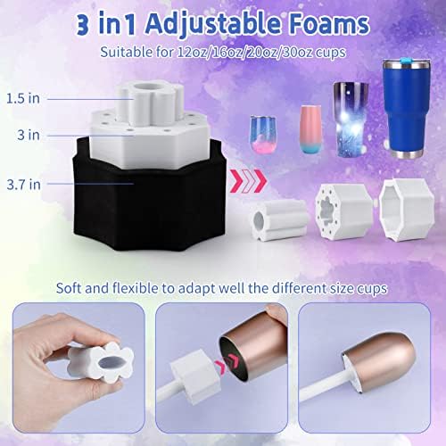 4 Cup Turner for Crafts Tumbler, Tumbler Spinner for Epoxy Tumblers Clockwise Counterclockwise with 4 Independent Switch Professional Silent Steering Cooling Hole (with 2 Insert Foams) - Image 5