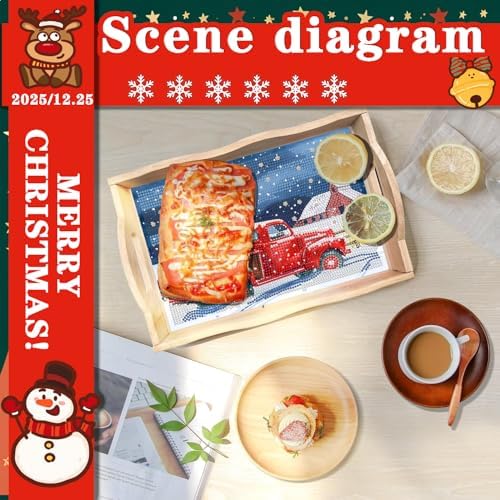 DOTSOPS Christmas Diamond Painting Serving Tray with Handle for Beginners - Image 3