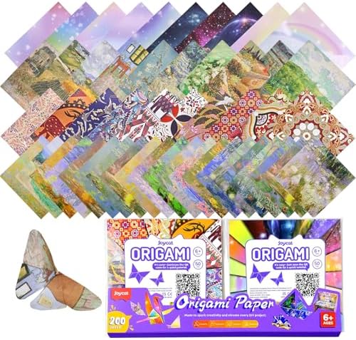 JoyCat Patterned Origami Paper Kit, 200 Double-Sided Sheets, 6x6 Inch by JOYCAT