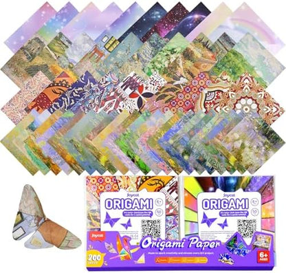 JoyCat Patterned Origami Paper Kit, 200 Double-Sided Sheets, 6x6 Inch by JOYCAT