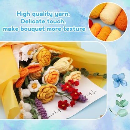 Iuuidu Crochet Kit for Beginners, Flower Bouquet Crochet Kit Rose - Image 5