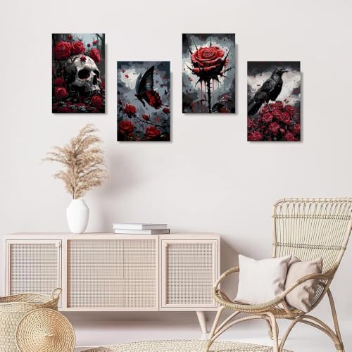 Gemozaic 4 Pack Gothic Paint by Numbers Kit for Adults with Frame & Easel - Image 4