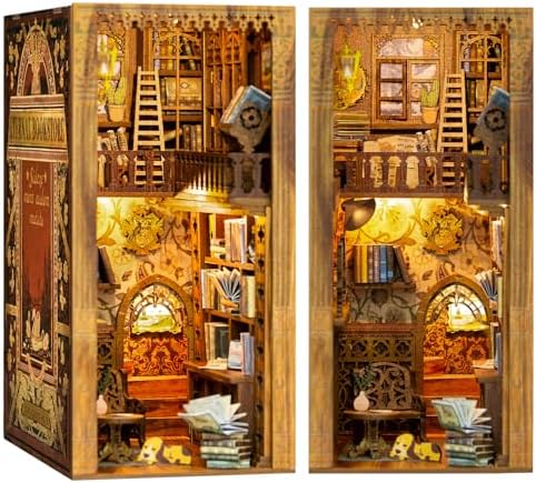 CUTEBEE Book Nook Kit DIY Miniature House Dollhouse for Adults by CUTEBEE