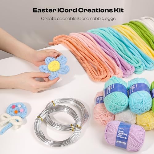 Caydo Aluminum Craft Wire & Acrylic Yarn Skeins Kit for iCord Beginners - Image 2