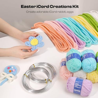 Caydo Aluminum Craft Wire & Acrylic Yarn Skeins Kit for iCord Beginners - Image 2