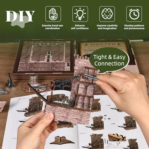 MiniCity Robin Hood Escape Book Nook Kit, DIY 3D Bookshelf Insert with LED - Image 6