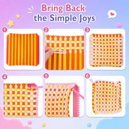 Weaving Loom Kit for Kids - DIY Potholder Craft Loops Set Girls Age 6-12 - Image 6