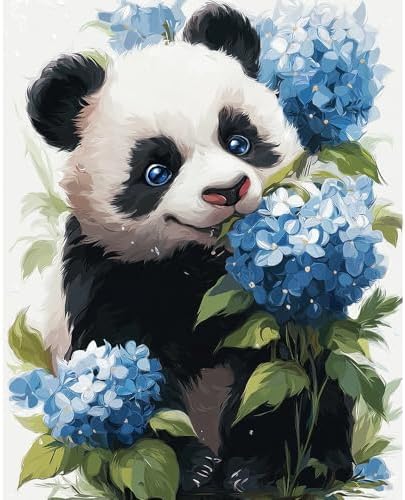 Natuyalo Panda Paint by Numbers Kit for Adults Beginner, Animals Adult Paint by Number Kits on Canvas, Easy Canvas Paint by Numbers for Adults for Home Wall Decor 16x20 inch by Natuyalo