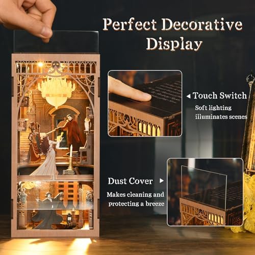 MiniCity Phantom of the Opera Book Nook Kit, DIY 3D Wooden Puzzle with LED - Image 3