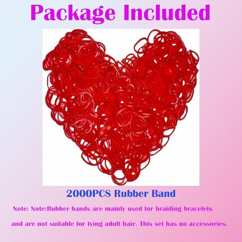 2000 Rubber Band Mini, Red Loom Bands. - Image 5